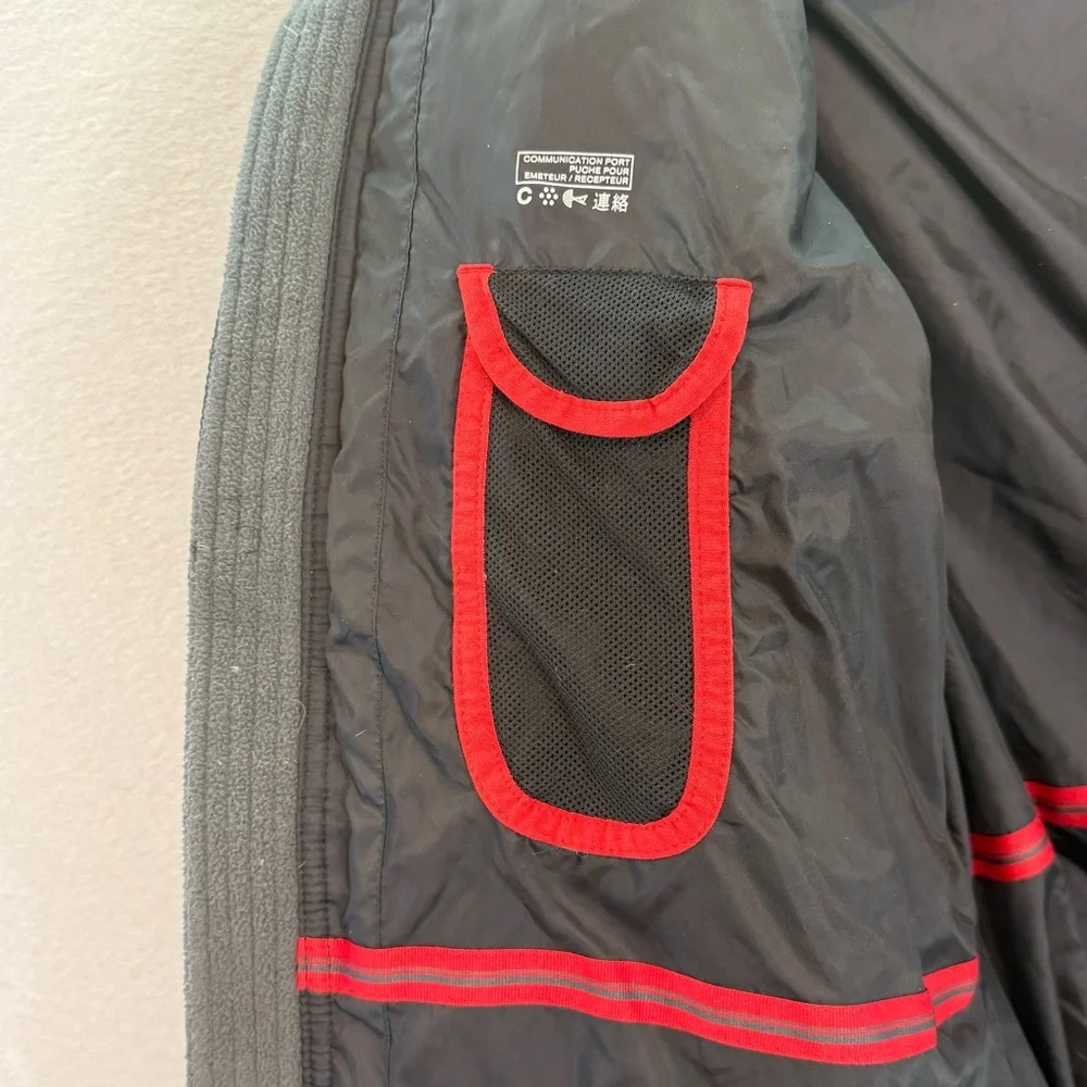 Nike Y2K vintage big girls black down puffer jacket ‎ grey tag  full zip coat L